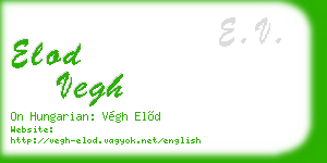 elod vegh business card