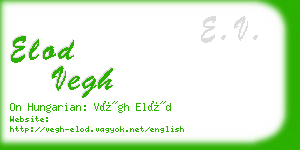 elod vegh business card